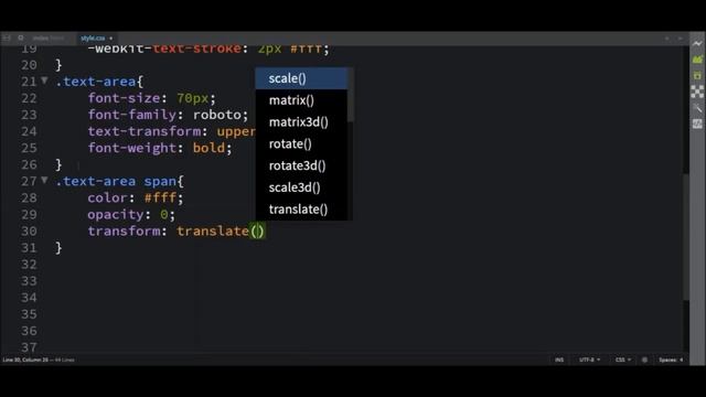 Text animation effect using html and css | CSS3 Animation Snippets