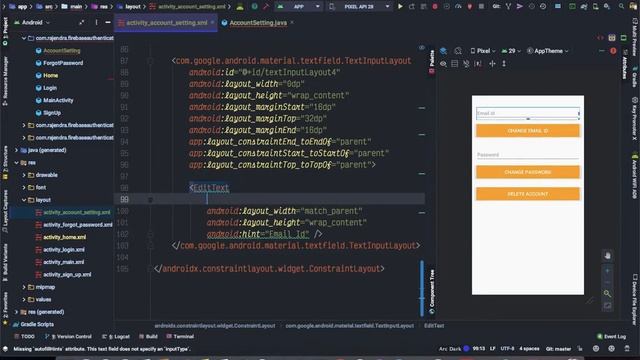 Firebase Authentication 4: Change password, email & Delete users #2020 | Android Studio Tutorial