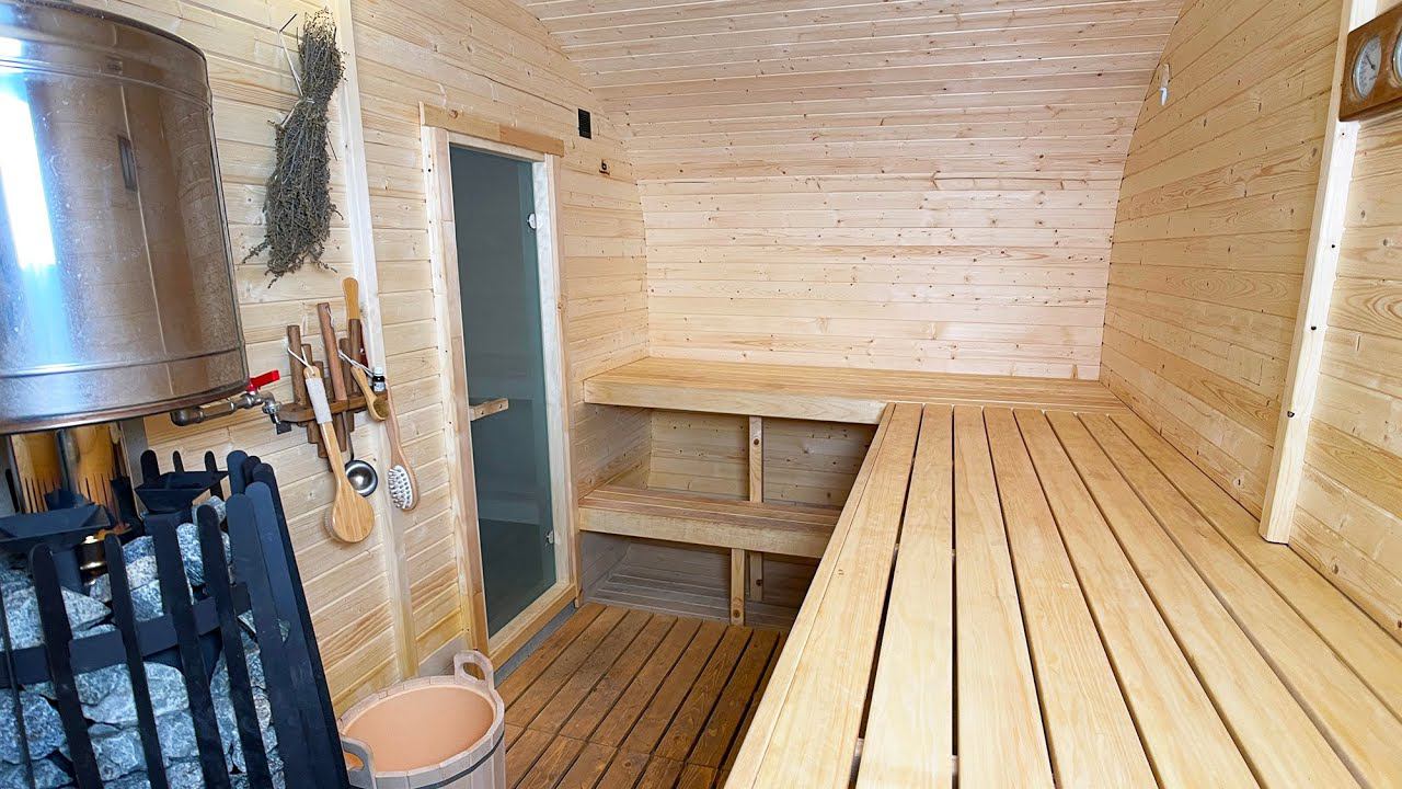 ОГРОМНАЯ парилка в бане квадро овал 4х4,5 метра. Объединили мойку с парной