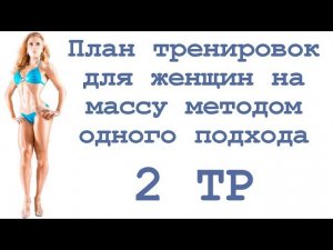 План тренировок для женщин на массу методом одного подхода (2 тр)