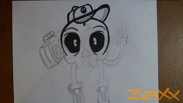 Как рисовать Детский череп | ZaXx граффити смотреть онлайн