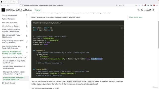 09 - Database migrations with Alembic and Flask - 005 Manually review and modify database migrations