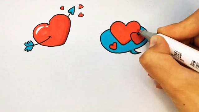 Сердечки валентинки//рисунки на день святого Валентина//наклейки валентинки