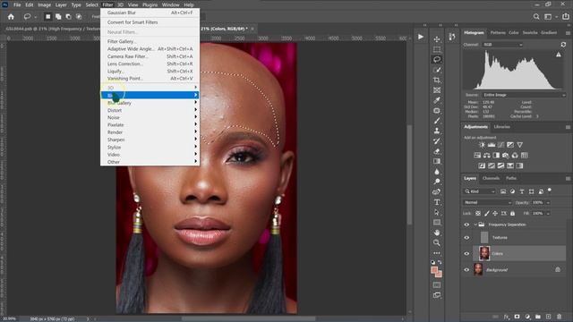 HOW to SMOOTH SKIN using FREQUENCY SEPARATION in Photoshop | Skin Retouching Tutorial смотреть онлайн