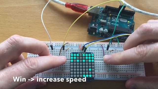 8x8 LED matrix - Atari Breakout inspired Arduino game