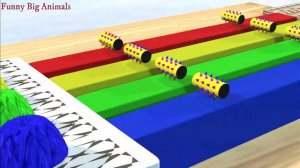 Long Road Game With Elephant Gorilla Buffalo Hippotamus Tiger - 3d Animal Game - Funny Big Animals