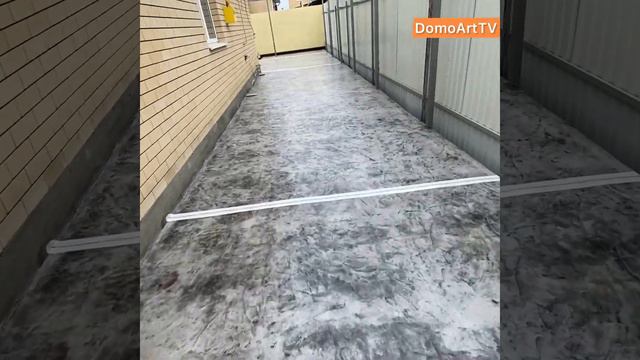 Печатный бетон во дворе. Штамп «Итальянский сланец»