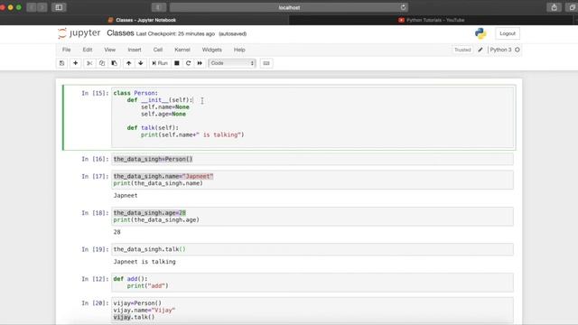 #27 Constructors in Python | self __init__() in Python | Python Tutorials for Beginners in Hindi