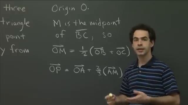 Coordinate free proofs: centroid of a triangle  MIT 18.02SC Multivariable Calculus Fall 2010