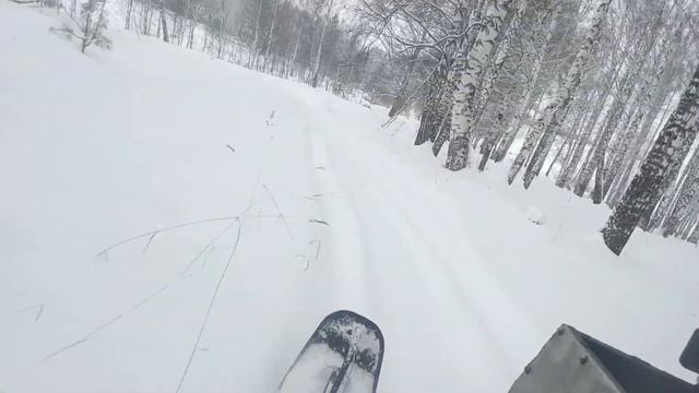 Самодельный снегоход в движении смотреть онлайн