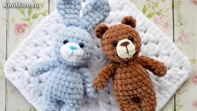 Амигуруми: схема мини Мишки и Зайки. Игрушки вязаные крючком - Free crochet patterns.