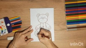 Простая новогодняя открытка  Мишка