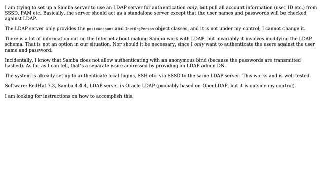Unix & Linux: Samba - use LDAP for authentication only? смотреть онлайн