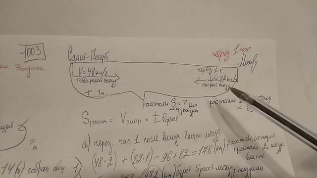 1000, 1001, 1002, 1003 Математика 5 класс. Часть от числа, задача найти расстояние, дроби смотреть онлайн