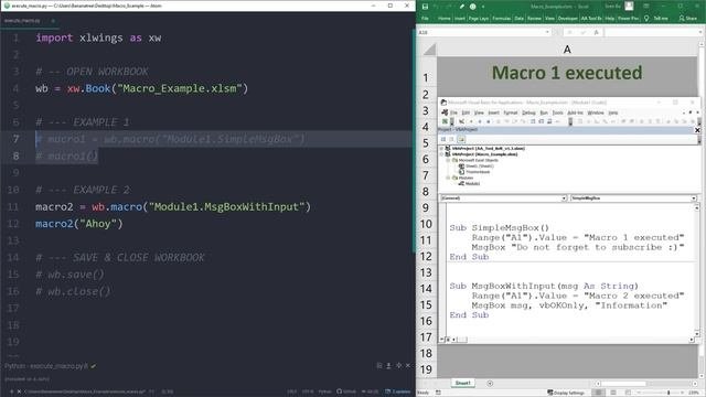 How To Execute An Excel VBA Macro From Python