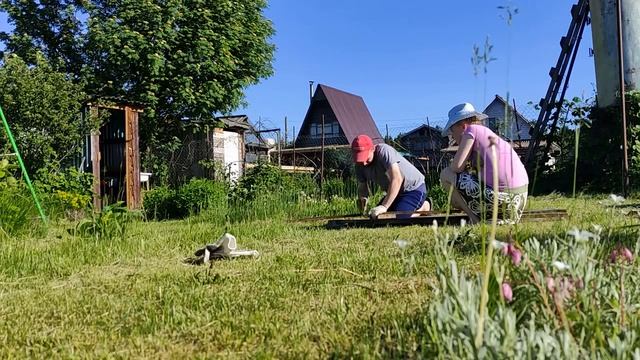 16.Жарко.Делаем перголу(опору) для клематиса. Пионерский костер.Выпуск 1.