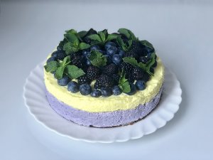 Черничный чизкейк без выпечки / Blueberry cheesecake