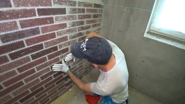 Это нужно видеть: КРАСИВАЯ ИМИТАЦИЯ КИРПИЧНОЙ КЛАДКИ ⭕️ Быстро и просто! смотреть онлайн