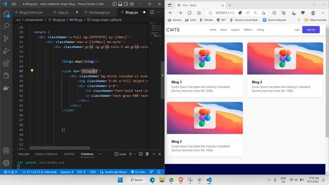 Build A Blog Website | React JS, Strapi CMS, Tailwind CSS | Part 9: Routing Between Pages