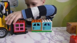 Игрушки транспорт и спецтехника, трактор и кран Строим дом