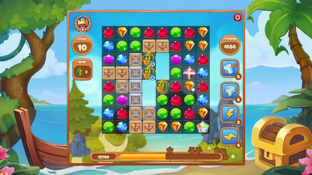 Как пройти уровень 4186 игры Сокровища Пиратов смотреть онлайн