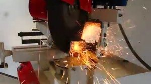 Резка трубы 60х60 под углом. Поворотный абразивно отрезной станок  ОСА - П