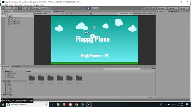 Flappy Plane Game in Unity Engine | Free Source Code Download