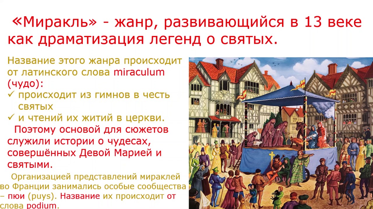 Видео урок №3 История театра Театр Среднего века