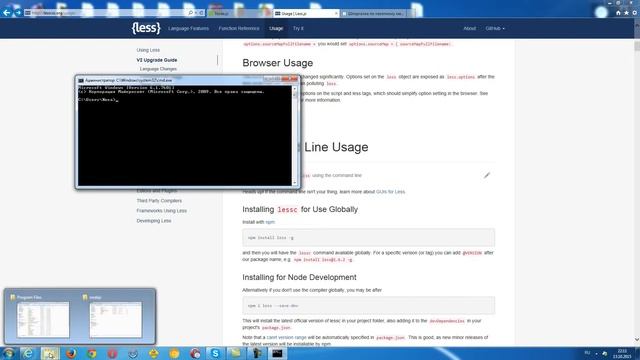 Установка node js и LESS компилятора смотреть онлайн