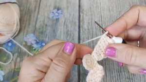 Веточка с цветами / мастер класс / вяжем крючком