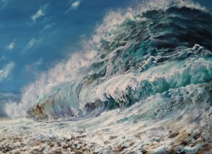 ЗАКАЗАТЬ КАРТИНУ У ХУДОЖНИКА ОЛЕГ БИРЮКОВ БОЛЬШАЯ ВОЛНА  Холст масло 50х70