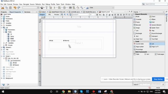 Jasper List Report Using parameter Passing method