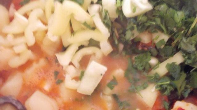 Густой суп с баклажанами и картофелем