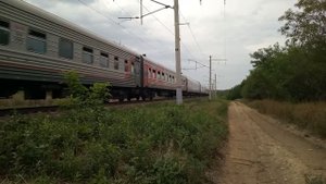 Электровоз ЭП1М-655 с поездом Санкт-Петербург-Сухум.