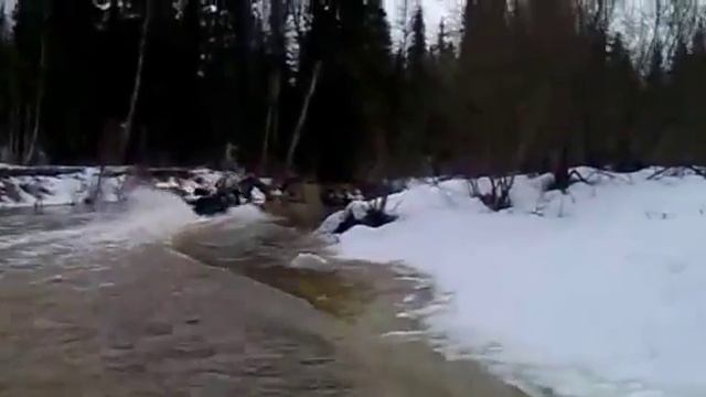 Yamaha viking, по воде на снегоходе, дорога домой .mp4.mp4 смотреть онлайн