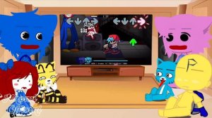 Poppy Playtime React To FNF Vs Huggy Wuggy Phase ( 1,2,3 )Mods/Hard I Fanmade II Gacha Club II Naom