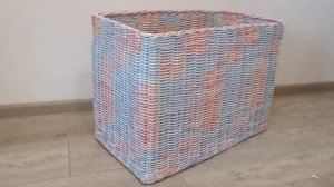 МК. Большая двухцветнная коробка из бумажной лозы. Часть 1. #137(1)