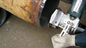 GTI-1200 - пример работы фаскоснимателя на трубах после газорезки