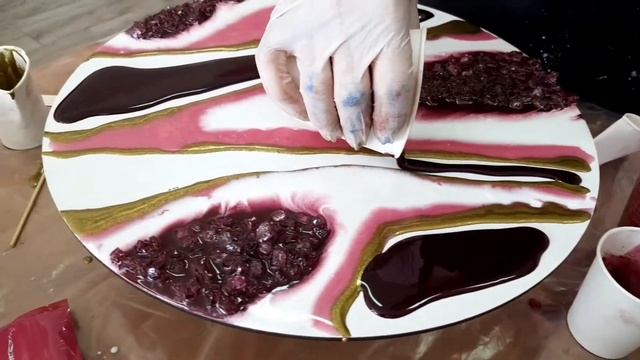 Рисование эпоксидной смолой "Срез камня"