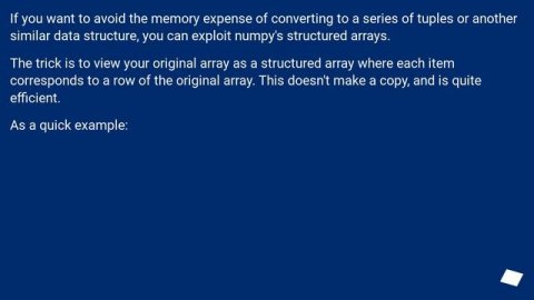 Find unique rows in numpy.array