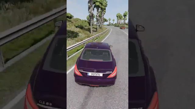 Mercedes CLS63 AMG Flew Over The Guardrail - BeamNG.Drive