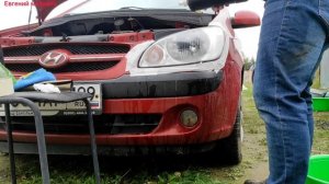 Полирую передние фары Hyundai Getz!