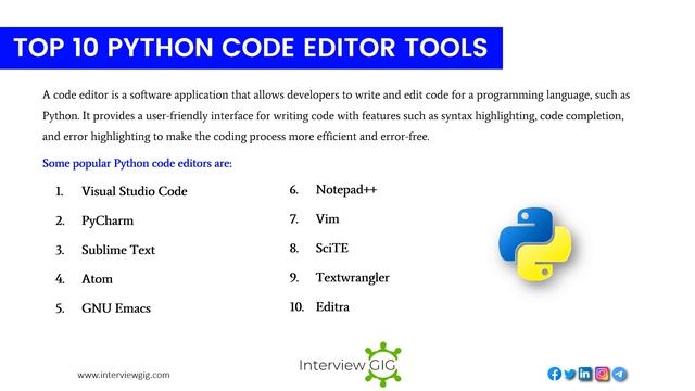 Top Python Tools  For Data Science, Machine Learning, AI, IDE & Code Editor | Application of Python