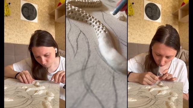 Картина из самозатвердевающей полимерной глины
