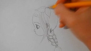 Рисуем КАРАНДАШОМ МИЛУЮ ДЕВОЧКУ С ЦВЕТКОМ/993/Draw a CUTE girl with a FLOWER with a PENCIL