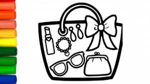 How to draw makeup tools bag easy for kids | Как нарисовать сумку косметику для детей | Bolalarga