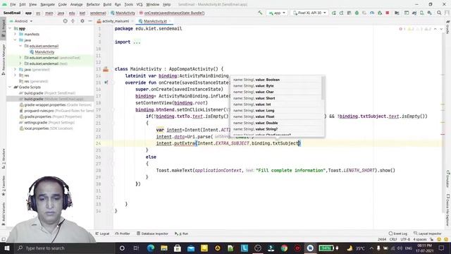 Sending E-Mail in android studio смотреть онлайн