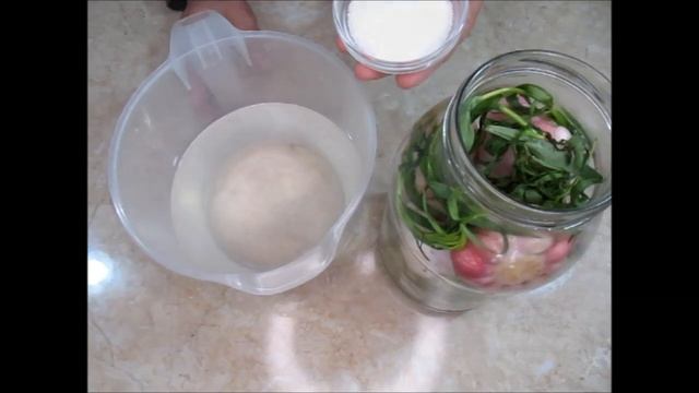 Соленый чеснок с тархуном. Pickled garlic with tarragon. ნივრის მწნილი ტარხუნით.