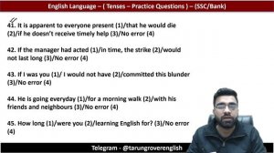 100+ Exam Oriented Practice Questions | Tenses | CET, SSC CGL,CHSL, CDS, Bank Exam | Tarun Grover