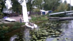 Подход к берегу на швертботе "470"